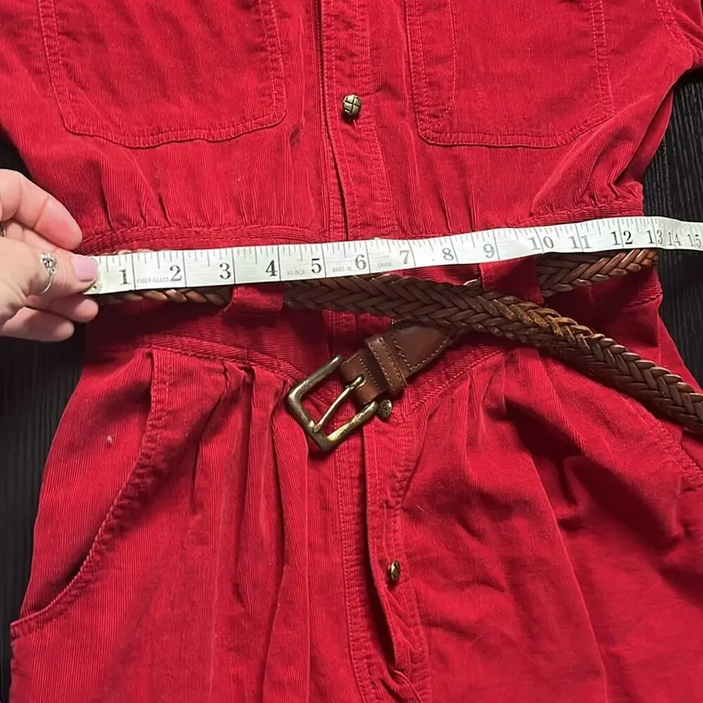 Vintage 90’s Liz Claiborne Red Corduroy Dress